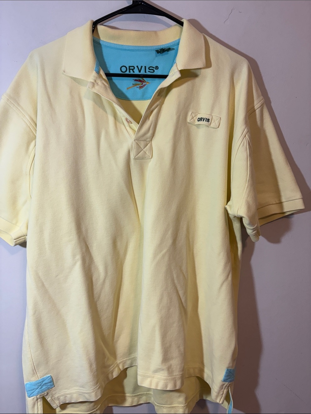 Orvis Men's Butter Yellow Collared T-Shirt